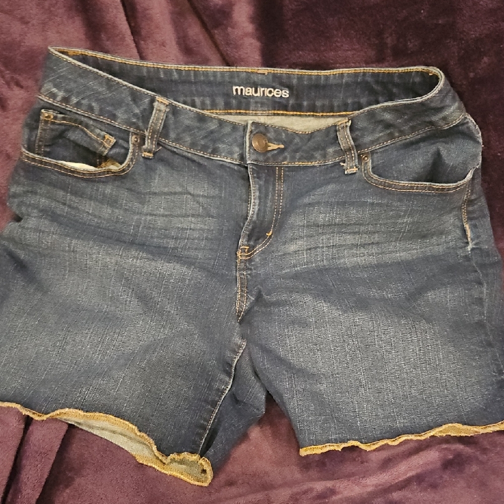 Maurices Women's Denim Shorts - Dark Blue